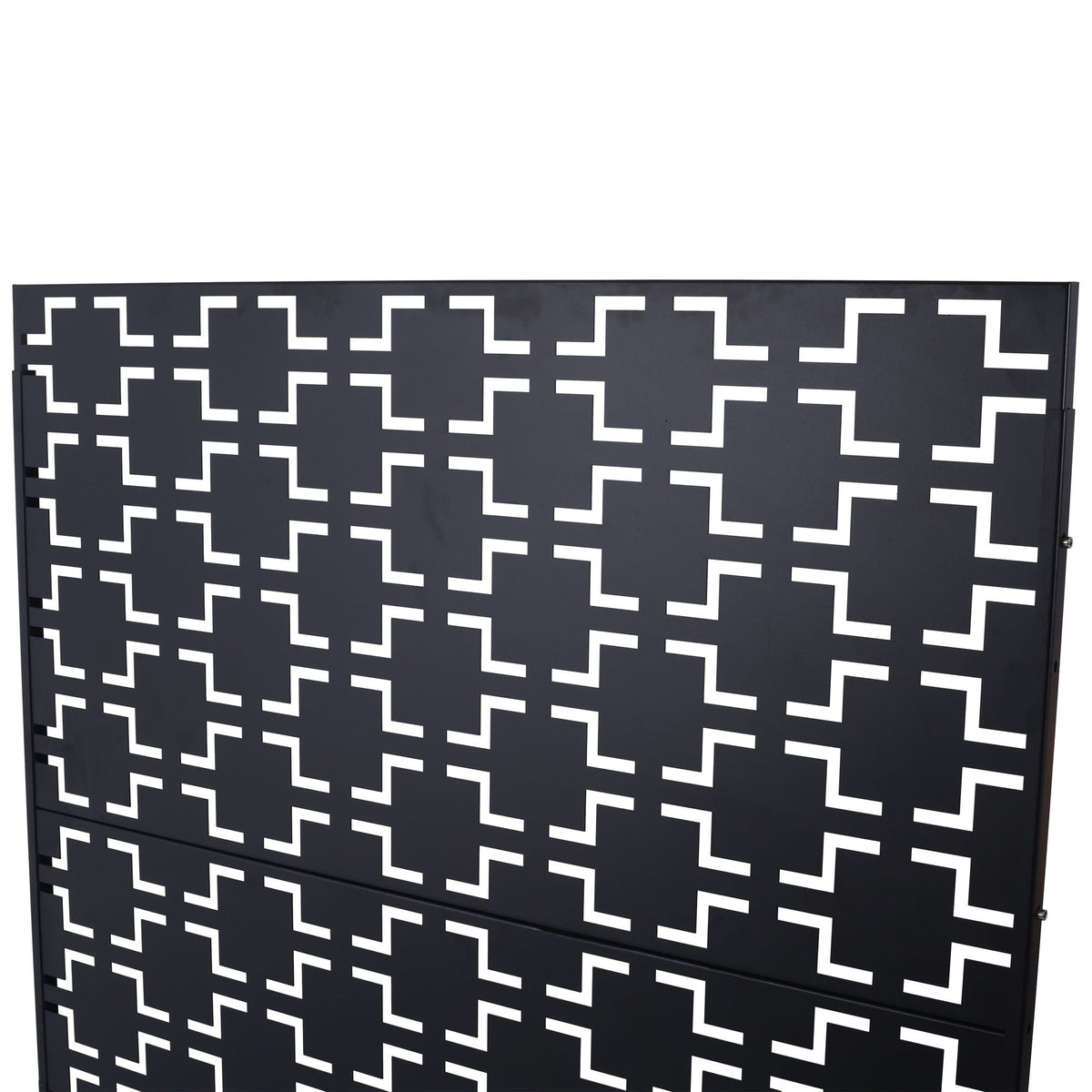 Freestanding Metal Privacy Screen with Durable Construction - Black