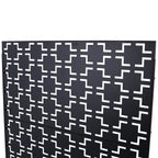 Black Metal Room Divider Privacy Screen with Rust-Resistant Finish