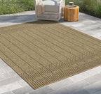 Light Brown Area Rug with Low Profile for Indoor Outdoor Use - Light Brown