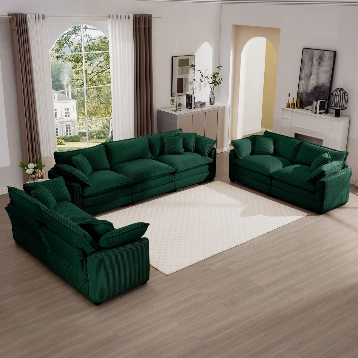 Oversized Deep-Seat Fabric Sofa & Chair Sets