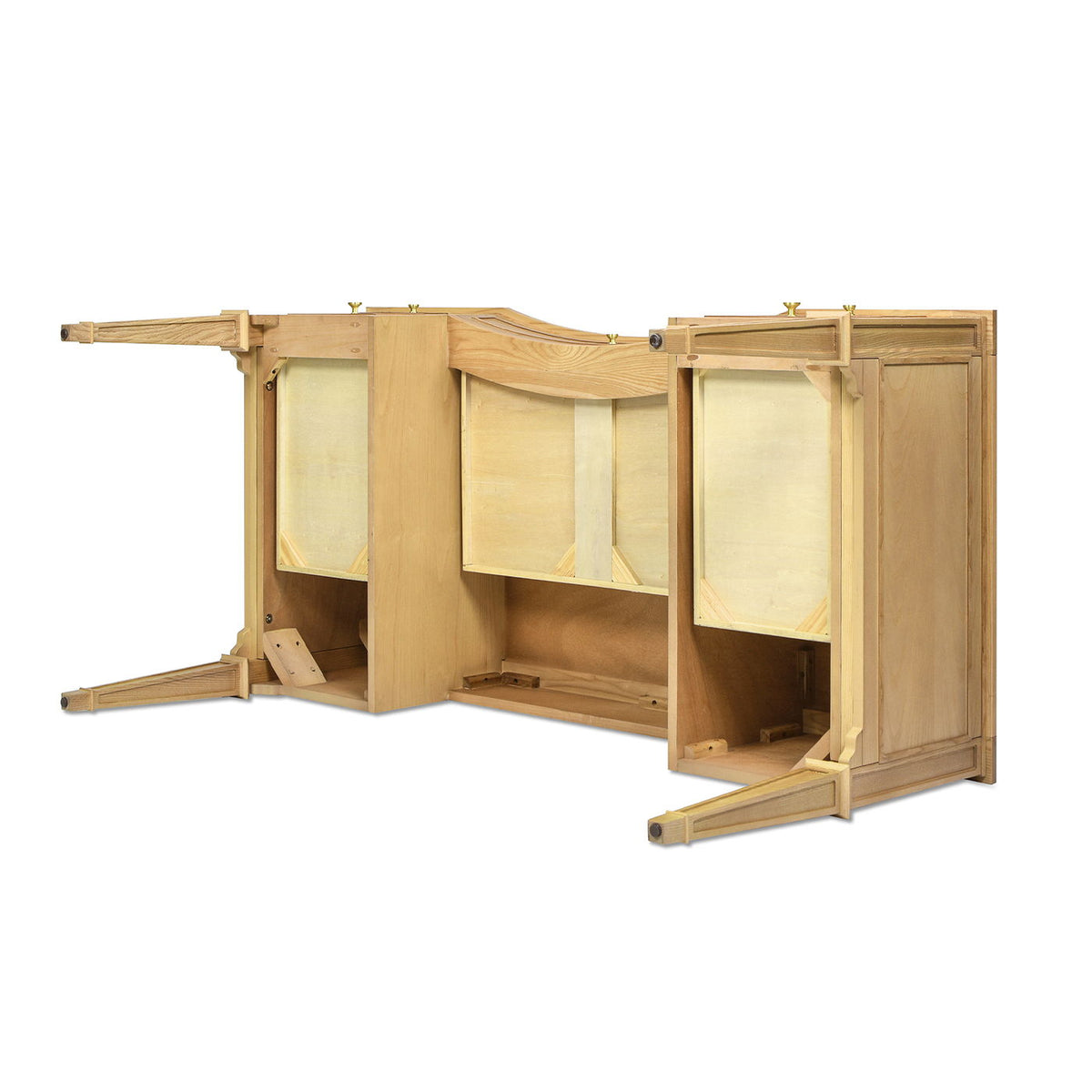 Dauphin 5 Drawer Executive Desk with Solid Rubber Hardwood - Gray or Light Brown