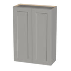 Gray Shaker Solid Wood Bathroom Storage Cabinet with Soft-Close Doors - Gray