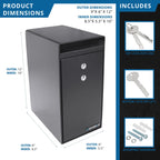 Dual Key Depository Safe with Anti-Fishing Baffle - Black