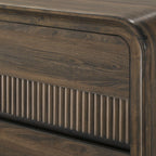Mid-Century Modern Wood Accent Chest with Rounded Edges - Brown