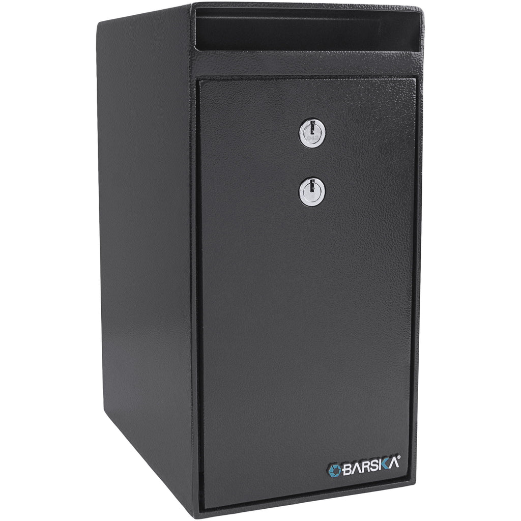 Dual Key Depository Safe with Anti-Fishing Baffle - Black