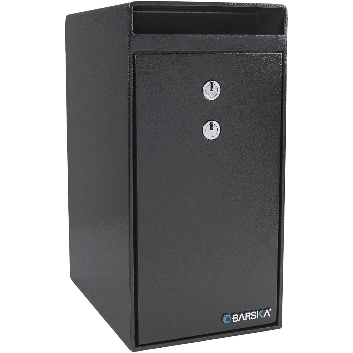 Dual Key Depository Safe with Anti-Fishing Baffle - Black