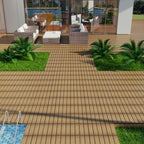 Weather Resistant Interlocking Deck Tiles - Light Brown or Dark Gray
