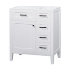 30" Bathroom Vanity Cabinet Base with Drawers - White