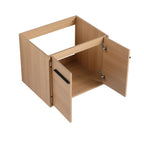 Bathroom Vanity Set with Resin Countertop Sink and 2 Doors - Light Brown Oak