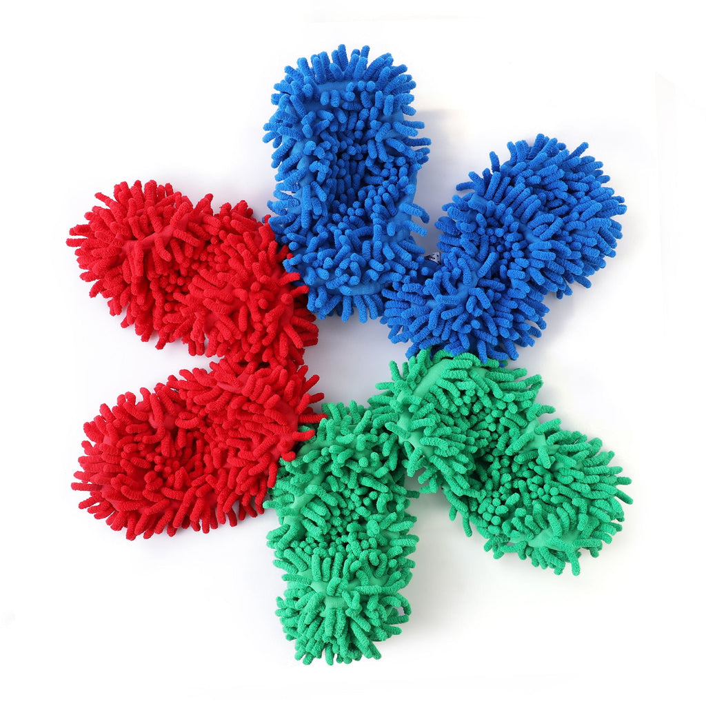 Microfiber Mop Slippers for Floor Cleaning, Machine Washable, 3 Pieces