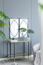 Rectangular Wall Mirror with Black Frame - 15.7" W x 0.7" D x 31.9" H - Black