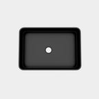 BB17 Integrated Black Ceramic Bathroom Vanity Sink with Scratch-Resistant Finish - Black