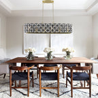 39" Contemporary Crystal Pendant Chandelier with K9 Crystal - Black & Gold