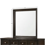 Mahogany Square Mirror with Beveled Glass - Merlot