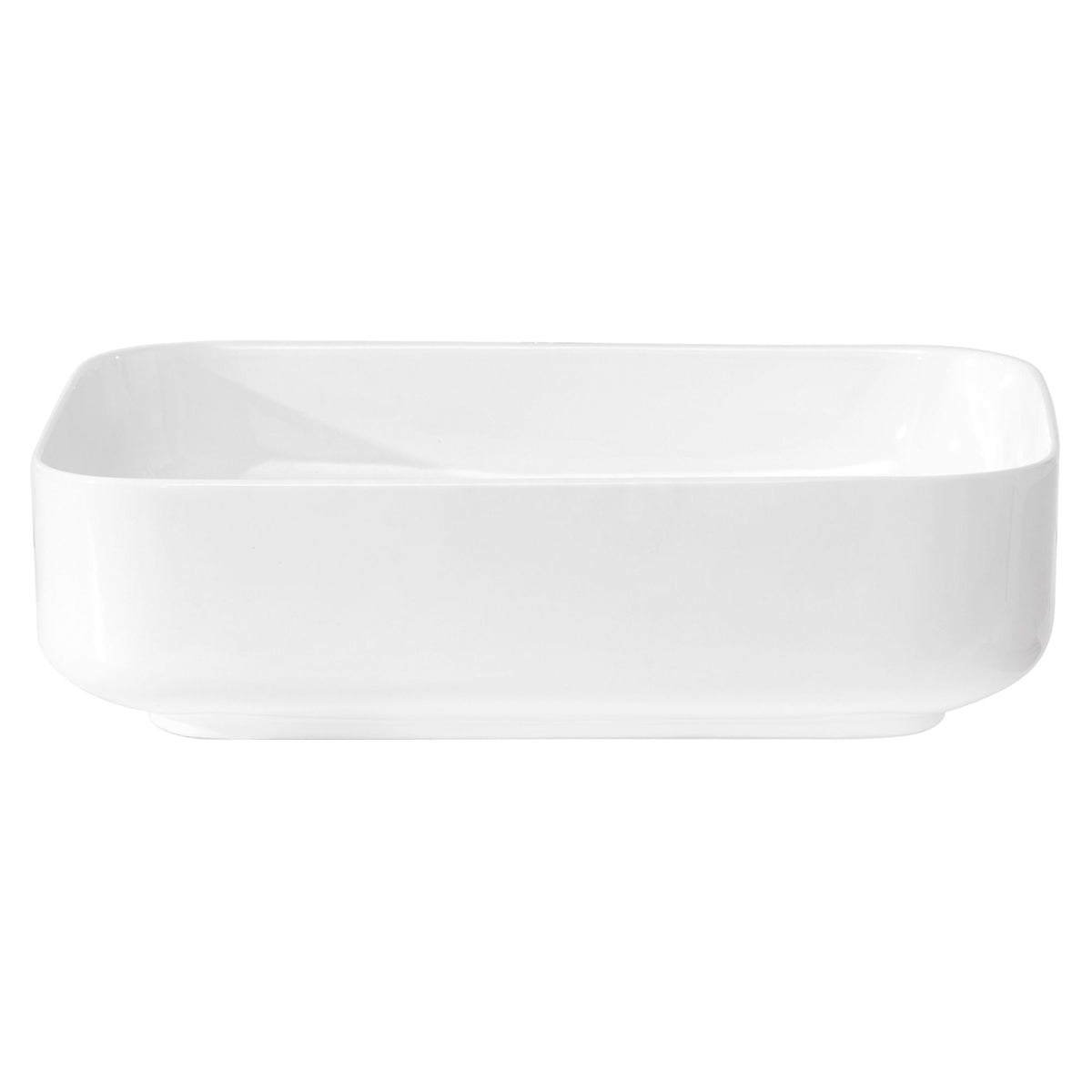 Modern Rectangular Vessel Bathroom Sink with Stain Resistant Ceramic - White