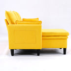 Reversible Chaise Sleeper Sectional Sofa with Storage - Cotton-Linen Upholstery