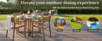 Acacia Wood Outdoor Dining Set with 47.2" Round Table - Natural