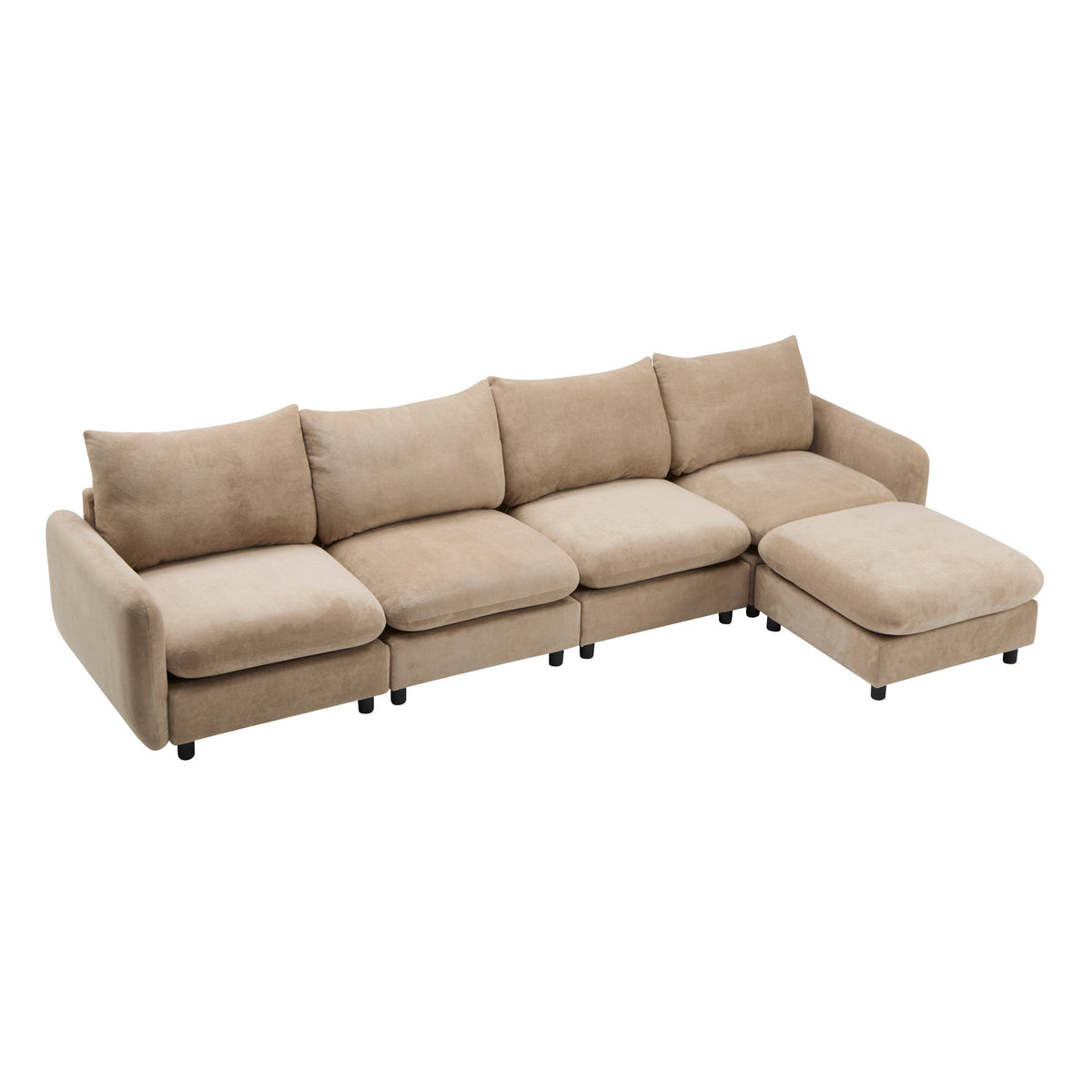 130 Inch Oversize Modular Sectional Sofa with Ottoman - Nomad or White