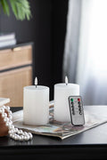 LED Candles with Remote Control Timer - Set of 2, White
