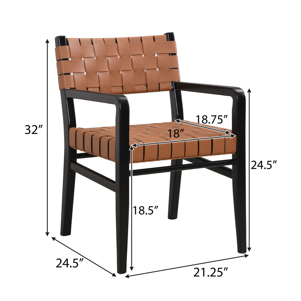 Modern Upholstered Dining Chair with Ergonomic Comfort - Black or Light Brown