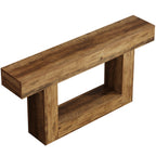 Console Table with 2 Tier Storage and U-Shaped Base - Light Brown or Dark Brown