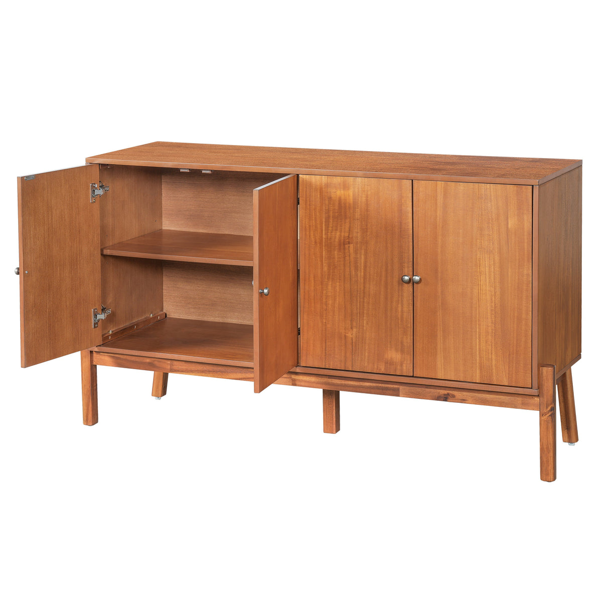 Vintage Sideboard Buffet Cabinet with 4 Doors - Brown or Natural
