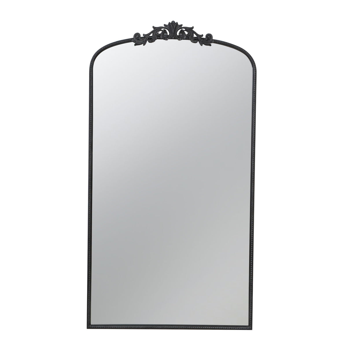 Baroque Inspired Arch Wall Mirror with Ornate Design - Gold or Black