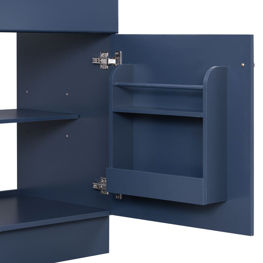 Bathroom Vanity with Sink and Adjustable Shelf - Multiple Colors