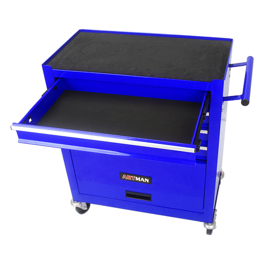Multifunctional 4-Drawer Tool Cart with Wheels - Blue or Orange