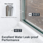 Semi-Frameless Double Sliding Shower Door with Smooth Stainless Steel Rollers - Brushed Nickel