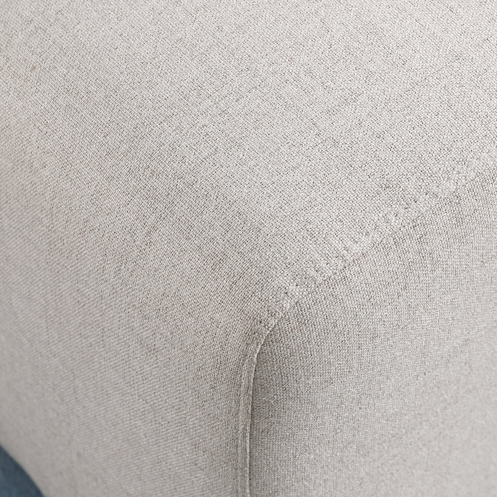 Luxurious Chenille Ottoman with Plush Comfort - Beige