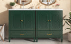 60" Double Sink Bathroom Vanity with Ample Storage - Green