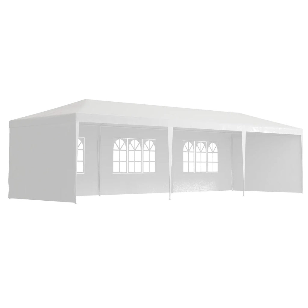 10x30' Outdoor Garden Gazebo Canopy with Removable Sidewalls - White