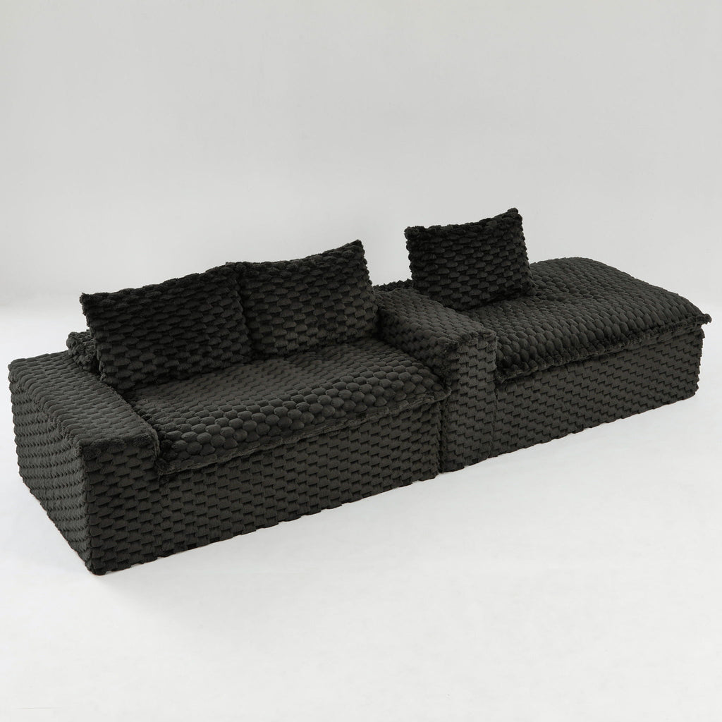 Convertible Modular Sectional Sofa with Twin Seat and Chaise - Multiple Colors