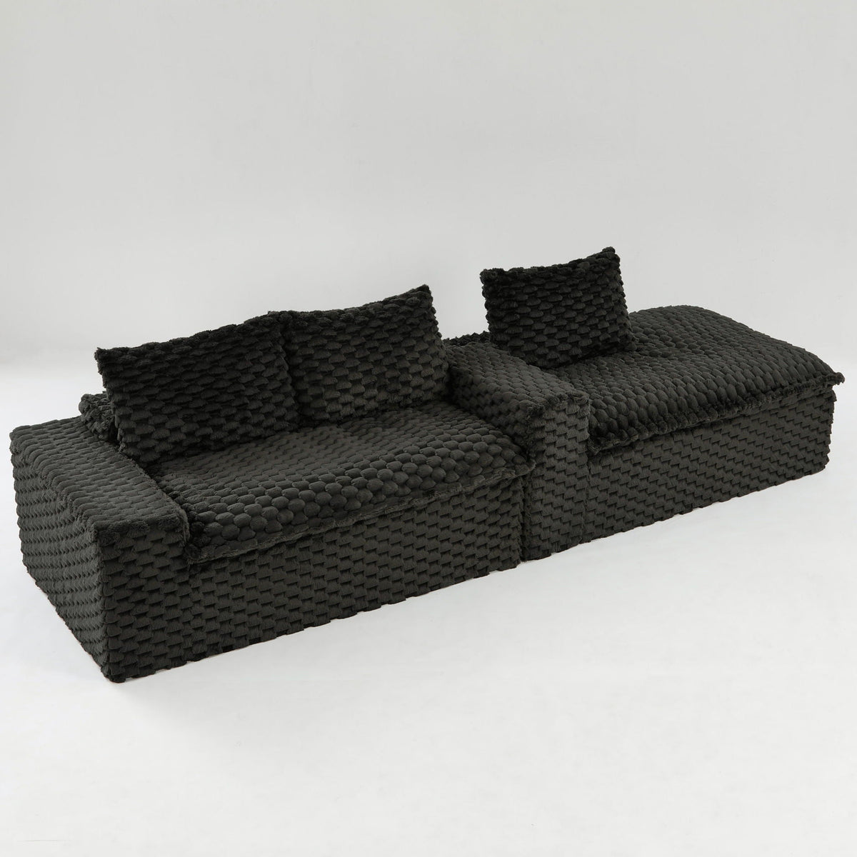 Convertible Modular Sectional Sofa with Twin Seat and Chaise - Multiple Colors