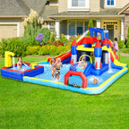 10 in1 Inflatable Slide Water Park with Climbing Wall - Multicolor