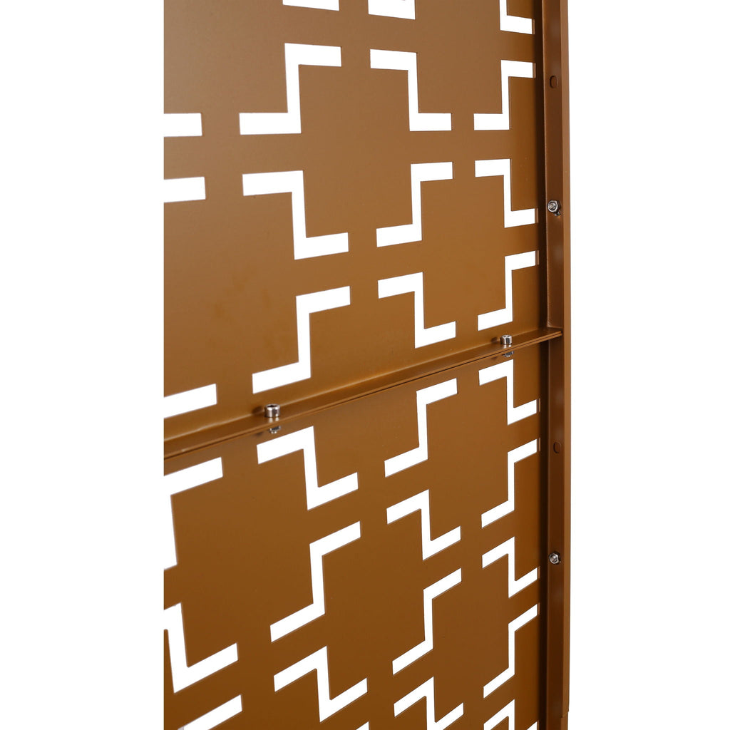 Black Metal Room Divider Privacy Screen with Rust-Resistant Finish