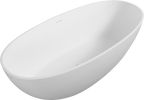 65" Freestanding Solid Surface Bathtub with Pop-Up Drain - Matte White