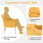 Upholstered Accent Armchair with Shell-Shaped Design - Multiple Colors