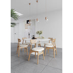 Dining Chair Set with Cane Backrest - Black or Light Brown