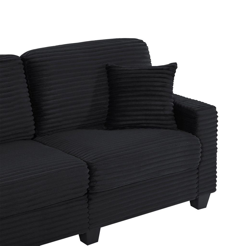 U-Shaped Upholstered Sectional Sofa with Movable Ottoman