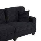 U-Shaped Upholstered Sectional Sofa with Movable Ottoman