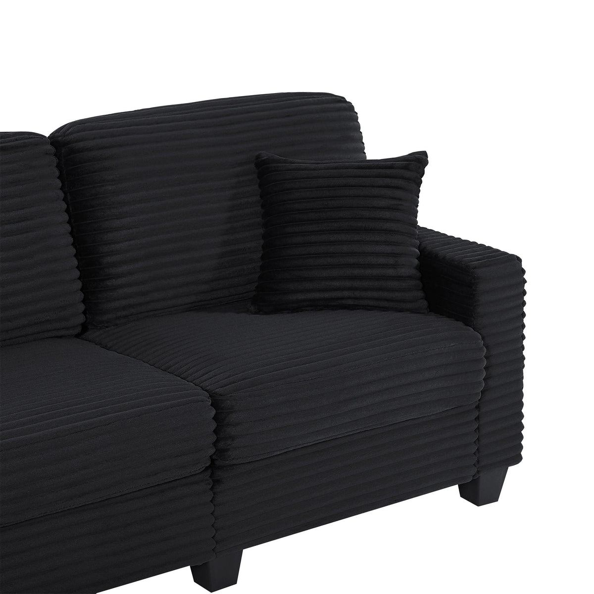 U-Shaped Upholstered Sectional Sofa with Movable Ottoman