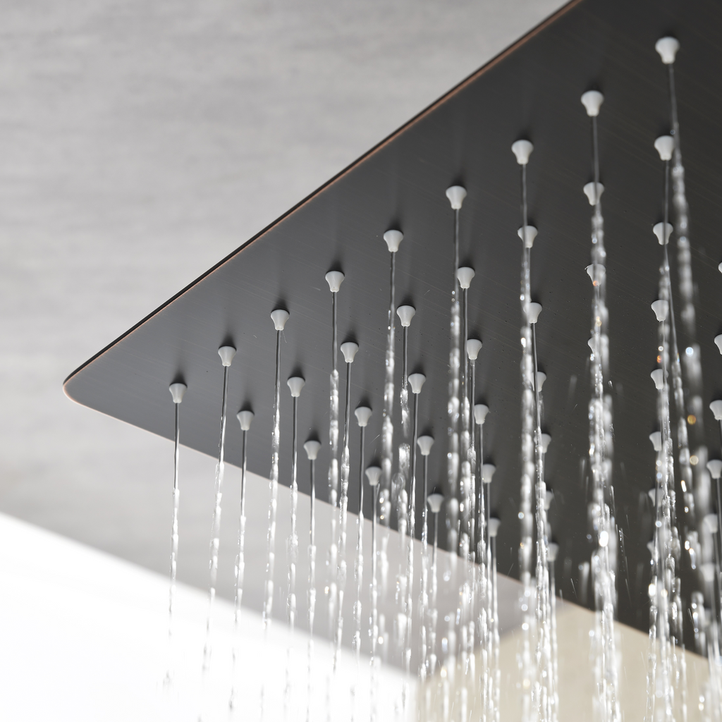 10 Inch Rainfall Square Shower Head with Wall Mount - Oil Rubbed Bronze