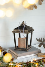 Black Lantern With LED Candle Set of 2 - Battery Operated