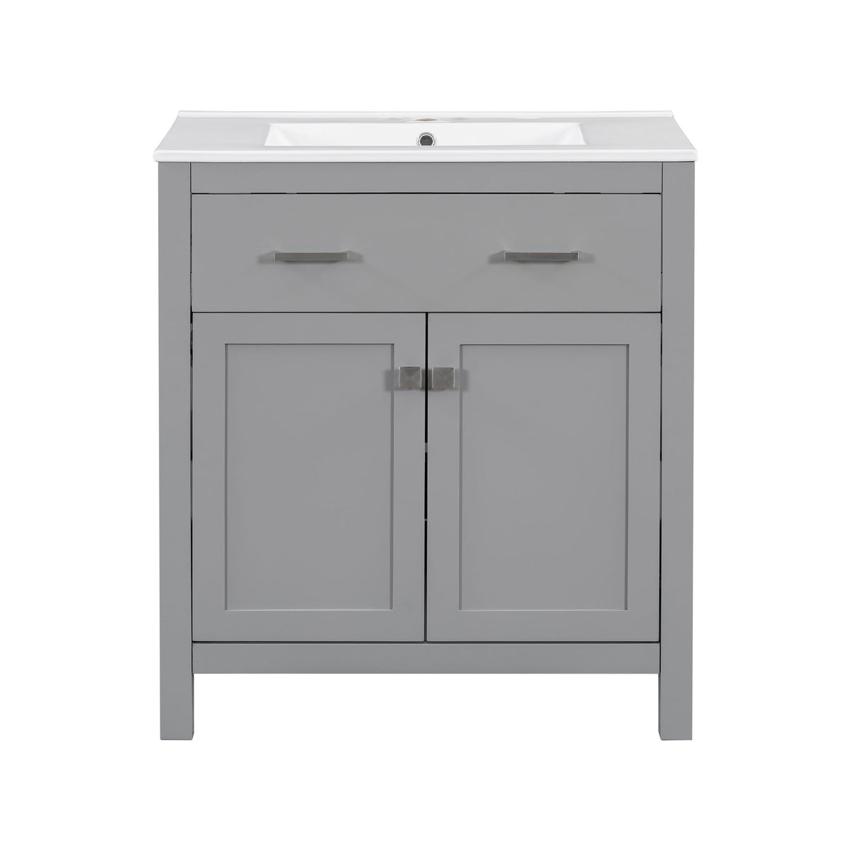 Modern Bathroom Vanity with Ceramic Sink and Soft Close Doors - Multiple Colors