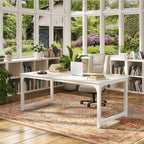 Large Executive Desk with Thick Frame - White