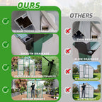 Polycarbonate Walk-In Greenhouse with Raised Base - Green