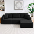 L-Shaped Sectional Sofa with Ottoman