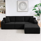 L-Shaped Sectional Sofa with Ottoman